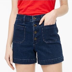 J. Crew High Waist Dark Indigo Utility Shorts